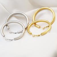 Stainless Steel Hoop Earring, 304 Stainless Steel, Donut, Vacuum Ion Plating, for woman, more colors for choice, 45mm, Sold By Pair