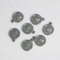 Stainless Steel Pendants, 304 Stainless Steel, Flat Round, polished, DIY, original color, 15.40x19.20x2.60mm, Sold By PC