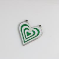 Stainless Steel Heart Pendants, 304 Stainless Steel, DIY & enamel, 24.50x23mm, Sold By PC