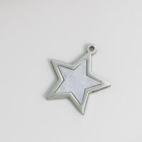 Stainless Steel Pendants Titanium Steel with Shell Star polished DIY Sold By PC