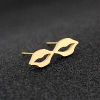 Stainless Steel Stud Earrings 304 Stainless Steel Lip gold color plated fashion jewelry & for woman golden Sold By Lot