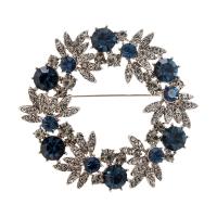Cubic Zirconia Brooch Brass Flower antique silver color plated micro pave cubic zirconia & for woman nickel lead & cadmium free Sold By PC
