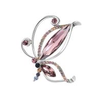 Crystal Brooch Brass with Austrian Crystal Butterfly platinum color plated micro pave cubic zirconia & for woman nickel lead & cadmium free Sold By PC