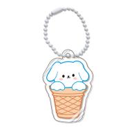 Bag Purse Charms Keyrings Keychains, Acrylic, Cartoon, cute & Unisex, more colors for choice, 30-40mm, Sold By PC