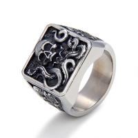 Stainless Steel Finger Ring 316L Stainless Steel Skull & for man & blacken original color US Ring Sold By PC
