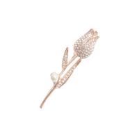 Rhinestone Brooch Zinc Alloy with Plastic Pearl plated for woman & with rhinestone 14-75mm Sold By PC