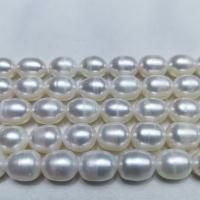 Perlas Arroz Freshwater, Perlas cultivadas de agua dulce, Bricolaje, Blanco, 10-11mm, Vendido para aproximado 39 cm Sarta