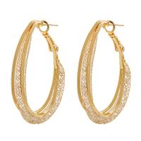 Zinklegierung Ohrringe, goldfarben plattiert, Modeschmuck & für Frau, frei von Nickel, Blei & Kadmium, 45x30mm, verkauft von Paar