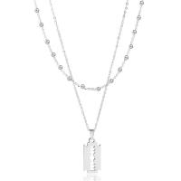 Multi Layer Necklace 304 Stainless Steel with 1.97inch extender chain Double Layer & fashion jewelry & for woman original color Length Approx 17.72 Inch Approx 14.96 Inch Sold By PC