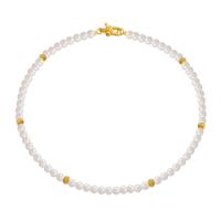 South Sea Shell Necklace, Brass, with Shell Pearl, 18K gold plated, fashion jewelry & for woman, white, nickel, lead & cadmium free, Length:Approx 17.71 Inch, Sold By PC