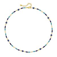 Glass Seed Beads Necklace Brass with Seedbead 18K gold plated fashion jewelry & for woman nickel lead & cadmium free Length Approx 15.15 Inch Sold By PC