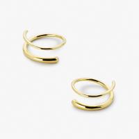 Titanium Steel  Earring, Vacuum Ion Plating, for woman, golden, 13mm, Sold By Pair