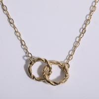 Titanium Steel Necklace with 5cm extender chain Donut Vacuum Ion Plating for woman golden Length Approx 40 cm Sold By PC