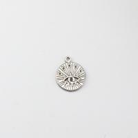 Evil Eye Pendants 304 Stainless Steel Flat Round polished DIY original color Sold By PC