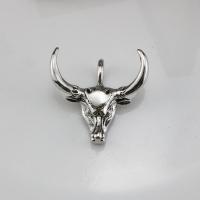 Tibetan Style Skull Pendants, antique silver color plated, vintage & DIY, nickel, lead & cadmium free, 44x42x10mm, Sold By PC