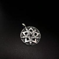 Zinc Alloy Pendants Flat Round antique silver color plated vintage & DIY & hollow nickel lead & cadmium free Sold By PC