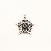Zinc Alloy Star Pendant antique silver color plated vintage & DIY & hollow nickel lead & cadmium free Sold By PC