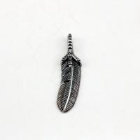 Tibetan Style Leaf Pendants, antique silver color plated, vintage & DIY, nickel, lead & cadmium free, 15x60x7mm, Sold By PC