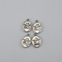 Stainless Steel Pendants, 304 Stainless Steel, Oval, polished, DIY, original color, 15x14.50x2.70mm, Sold By PC