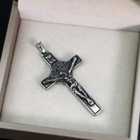 Stainless Steel Cross Pendants, 316 Stainless Steel, vintage & DIY, original color, 31x56.50x6.10mm, Sold By PC