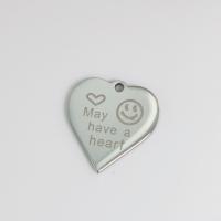 Stainless Steel Heart Pendants, 304 Stainless Steel, polished, DIY, 24x22mm, Sold By PC
