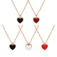 Titanium Steel Necklace, with 1.97inch extender chain, Heart, plated, fashion jewelry & for woman, more colors for choice, Length:Approx 15.35 Inch, Sold By PC