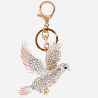 Bag Purse Charms Keyrings Keychains Zinc Alloy Dove plated with rhinestone nickel lead & cadmium free Sold By PC