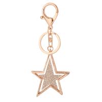 Bag Purse Charms Keyrings Keychains Zinc Alloy Star plated with rhinestone nickel lead & cadmium free Sold By PC