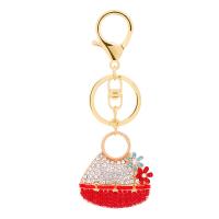 Bag Purse Charms Keyrings Keychains Zinc Alloy Handbag gold color plated with rhinestone nickel lead & cadmium free Sold By PC