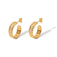 Stainless Steel Stud Earrings 314 Stainless Steel Letter C Vacuum Ion Plating fashion jewelry & for woman golden nickel lead & cadmium free Sold By Pair