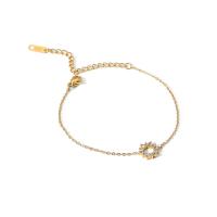 Edelstahl Ringe, mit Verlängerungskettchen von 5cm, Modeschmuck & Micro pave Zirkonia & für Frau, goldfarben, frei von Nickel, Blei & Kadmium, 10mm, verkauft von PC