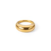 Палец кольцо из нержавеющей стали, Кольцевая форма, ювелирные изделия моды & разный размер для выбора & Женский, Золотой, не содержит никель, свинец, 7.90mm, размер:6-8, продается PC