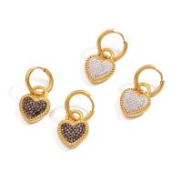 Stainless Steel Drop Earring, 314 Stainless Steel, Heart, Vacuum Ion Plating, fashion jewelry & micro pave cubic zirconia & for woman, more colors for choice, nickel, lead & cadmium free, 14x27mm, Sold By Pair