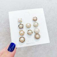 Plastic Pearl Brooch Korean style & for woman 10-20mm Sold By Set