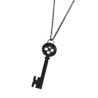 Tibetan Style Jewelry Necklace, Key, plated, fashion jewelry & Unisex, black, nickel, lead & cadmium free, Length:Approx 50 cm, Sold By PC