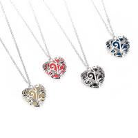 Zinc Alloy Jewelry Necklace Heart plated for woman & luminated & with rhinestone & hollow Length Approx 50 cm Sold By PC