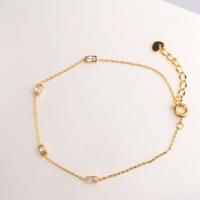 Stainless Steel Jewelry Bracelet, 304 Stainless Steel, real gold plated, fashion jewelry & micro pave cubic zirconia & for woman, more colors for choice, Length:Approx 17-18 cm, Sold By PC