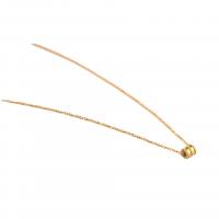 Stainless Steel Jewelry Necklace 304 Stainless Steel Round Tube real gold plated fashion jewelry & for woman Length Approx 45 cm Sold By PC
