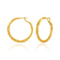 Brass Hoop Earring, 18K gold plated, fashion jewelry & for woman, golden, nickel, lead & cadmium free, 39x4.50mm, Sold By Pair