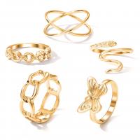 سبائك الزنك خاتم مجموعة, مطلي, 5 قطع & مجوهرات الموضة & للمرأة, المزيد من الألوان للاختيار, تباع بواسطة تعيين