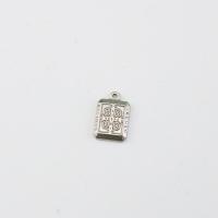 Stainless Steel Pendants, 304 Stainless Steel, Rectangle, polished, DIY, original color, 12.30x18.50x2.60mm, Sold By PC