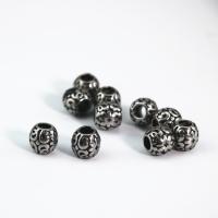 Edelstahl-Perlen mit großem Loch, 304 Edelstahl, Eimer, DIY & Schwärzen, schwarz, 11.20x10.70mm, verkauft von PC