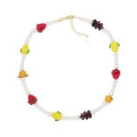 Plastové perlový náhrdelník, Plastové Pearl, s Akryl, s 5cm extender řetězce, různé styly pro výběr & pro ženy, více barev na výběr, Prodáno By PC