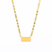 Titanstahl Halskette, mit kubischer Zirkonia, mit Verlängerungskettchen von 5cm, Rechteck, verschiedene Stile für Wahl & für Frau, keine, Länge:ca. 40 cm, verkauft von PC
