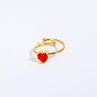 Titanium Steel Finger Ring with Cubic Zirconia Heart Vacuum Ion Plating December Birthstone & for woman US Ring Sold By PC