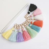 Cotton Thread Bag Pendant with Zinc Alloy handmade 10 pieces & fashion jewelry & for woman mixed colors Approx Sold By Lot