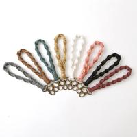 Key Chain, Pamučna nit, s Cink Alloy, ručno izrađen, modni nakit, više boja za izbor, 40x190mm, Približno 6računala/Lot, Prodano By Lot
