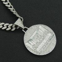 Zinklegierung Schmuck Halskette, Modeschmuck & für den Menschen & mit Strass, keine, frei von Nickel, Blei & Kadmium, 87x58mm, Länge:ca. 19.96 ZollInch, verkauft von PC