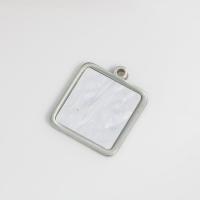 Shell Pendants, 304 Stainless Steel, with Shell, polished, DIY, 24.20x21mm, Sold By PC