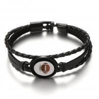 Bracelets cordon PU, cuir PU, avec alliage de zinc, bijoux de mode & multicouche & unisexe, Longueur:Environ 8.27 pouce, Vendu par PC